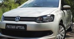 1 629 р. Реснички на фары RA  Volkswagen Polo  5 (2009-2015) хэтчбек дорестайлинг (Неокрашенные)  с доставкой в г. Владивосток. Увеличить фотографию 2