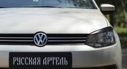 1 629 р. Реснички на фары RA  Volkswagen Polo  5 (2009-2015) хэтчбек дорестайлинг (Неокрашенные)  с доставкой в г. Владивосток. Увеличить фотографию 3