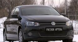 2 059 р. Защитная сетка решетки переднего бампера РА (Highline)  Volkswagen Polo  5 (2009-2015) хэтчбек дорестайлинг  с доставкой в г. Владивосток. Увеличить фотографию 3