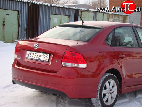 4 199 р. Козырёк на заднее лобовое стекло Sport Volkswagen Polo 5 седан дорестайлинг (2009-2015) (Неокрашенный)  с доставкой в г. Владивосток