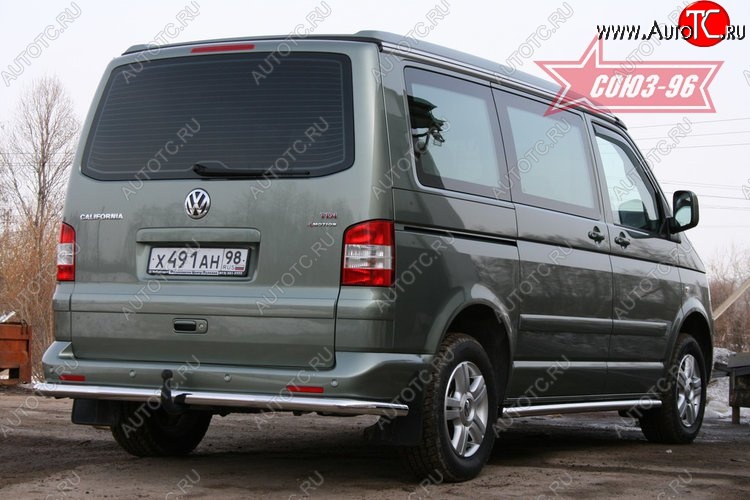 10 844 р. Защита заднего бампера Souz-96 (d60) Volkswagen Transporter T5 дорестайлинг (2003-2009)  с доставкой в г. Владивосток