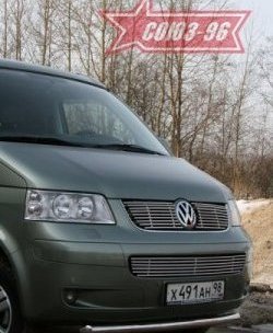 11 249 р. Защита переднего бампера одинарная Souz-96 (d60). Volkswagen Transporter T5 дорестайлинг (2003-2009)  с доставкой в г. Владивосток. Увеличить фотографию 2