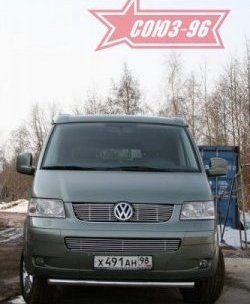 11 249 р. Защита переднего бампера одинарная Souz-96 (d60). Volkswagen Transporter T5 дорестайлинг (2003-2009)  с доставкой в г. Владивосток. Увеличить фотографию 3