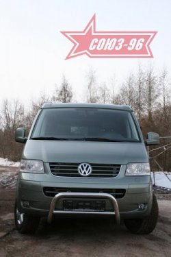 12 959 р. Защита переднего бампера Souz-96 (d60) Volkswagen Transporter T5 дорестайлинг (2003-2009)  с доставкой в г. Владивосток. Увеличить фотографию 3