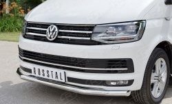 17 499 р. Защита переднего бампера (Ø63 мм, нержавейка) SLITKOFF  Volkswagen Caravelle  T6 - Transporter  T6  с доставкой в г. Владивосток. Увеличить фотографию 2