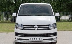 17 499 р. Защита переднего бампера (Ø63 мм, нержавейка) SLITKOFF  Volkswagen Caravelle  T6 - Transporter  T6  с доставкой в г. Владивосток. Увеличить фотографию 1