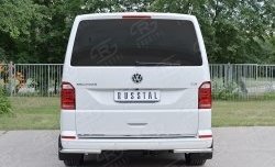 15 999 р. Защита заднего бампера (Ø42 мм, нержавейка, уголки) SLITKOFF Volkswagen Caravelle T6 дорестайлинг (2015-2019)  с доставкой в г. Владивосток. Увеличить фотографию 2