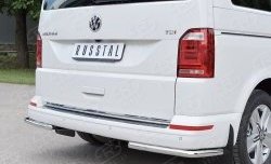 15 999 р. Защита заднего бампера (Ø42 мм, нержавейка, уголки) SLITKOFF Volkswagen Caravelle T6 дорестайлинг (2015-2019)  с доставкой в г. Владивосток. Увеличить фотографию 3