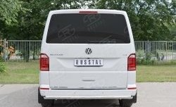 17 499 р. Защита заднего бампера (Ø63 мм, нержавейка, длинная база) SLITKOFF Volkswagen Caravelle T6 дорестайлинг (2015-2019)  с доставкой в г. Владивосток. Увеличить фотографию 2