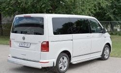 Защита заднего бампера (Ø63 мм, нержавейка, длинная база) SLITKOFF Volkswagen Caravelle T6 дорестайлинг (2015-2019)