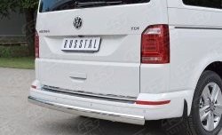 16 699 р. Защита заднего бампера (Ø75x42 мм, нержавейка, короткая база) Russtal Volkswagen Transporter T6 дорестайлинг (2015-2019)  с доставкой в г. Владивосток. Увеличить фотографию 3