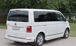 Защита заднего бампера (Ø75x42 мм, нержавейка, короткая база) Russtal Volkswagen Transporter T6 дорестайлинг (2015-2019)