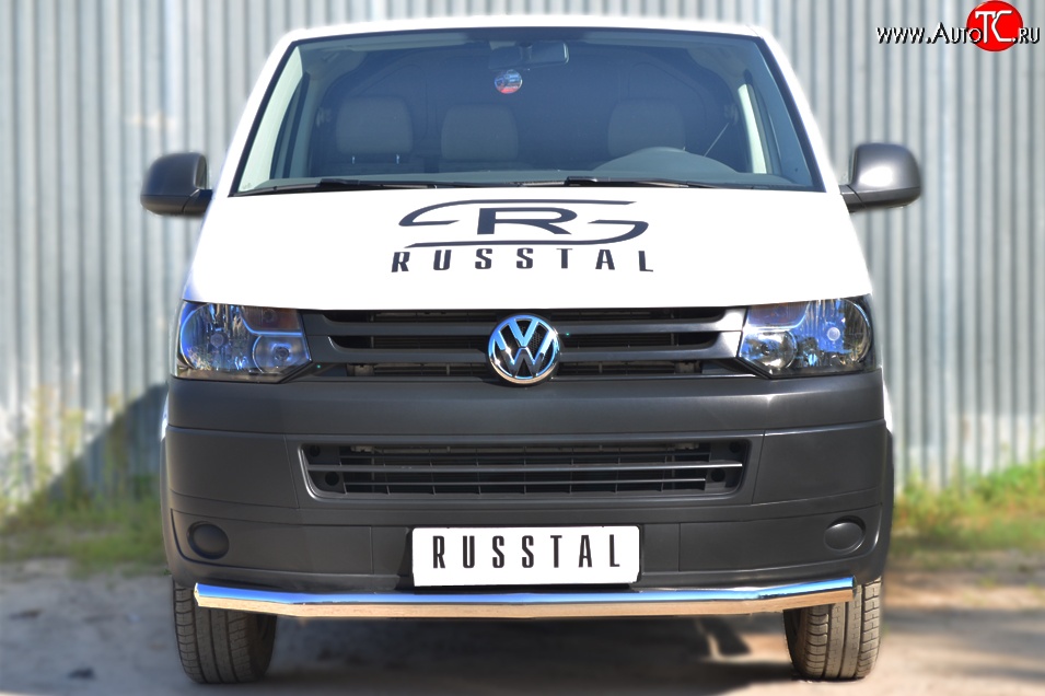 17 499 р. Одинарная защита переднего бампера диаметром 63 мм SLITKOFF  Volkswagen Transporter  T5 (2009-2015) рестайлинг  с доставкой в г. Владивосток