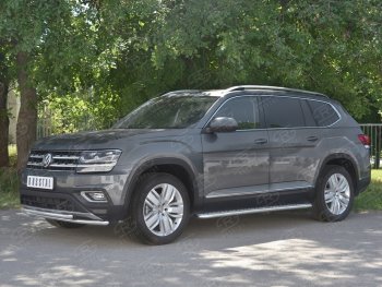 21 749 р. Защита переднего бампера (2 трубы Ø42 мм, нержавейка) SLITKOFF Volkswagen Teramont CA1 дорестайлинг (2016-2020)  с доставкой в г. Владивосток. Увеличить фотографию 2