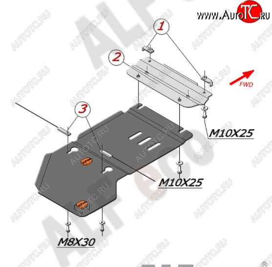 2 599 р. Защита КПП ALFECO (дв. 3.0/3.0D/3.6)  Volkswagen Tiguan  NF - Touareg  NF (Сталь 2 мм)  с доставкой в г. Владивосток