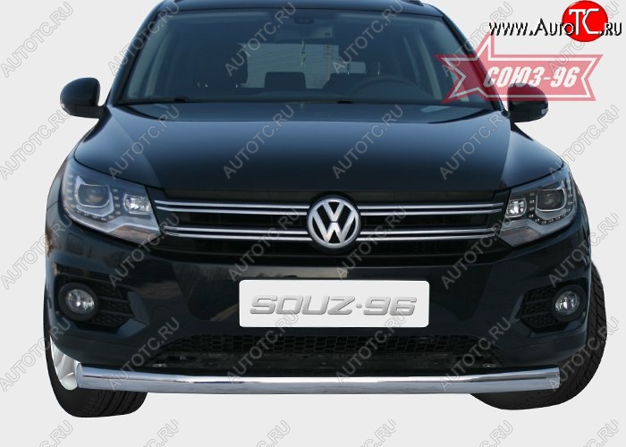 16 064 р. Защита переднего бампера одинарная Souz-96 (d76) Volkswagen Tiguan NF рестайлинг (2011-2017)  с доставкой в г. Владивосток