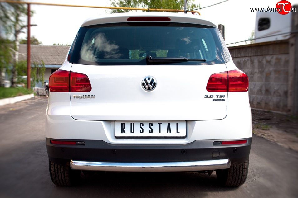 18 999 р. Защита заднего бампера (Ø76 мм, нержавейка,Track & Field) SLITKOFF Volkswagen Tiguan NF рестайлинг (2011-2017)  с доставкой в г. Владивосток