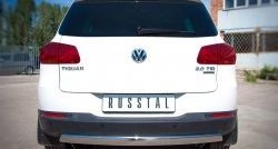 16 849 р. Защита заднего бампера (Ø75х42 мм, нержавейка, Sport& Style) Russtal Volkswagen Tiguan NF рестайлинг (2011-2017)  с доставкой в г. Владивосток. Увеличить фотографию 2