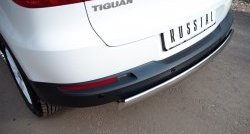 13 299 р. Защита заднего бампера (Ø75x42 мм, нержавейка) Russtal Volkswagen Tiguan NF рестайлинг (2011-2017)  с доставкой в г. Владивосток. Увеличить фотографию 3