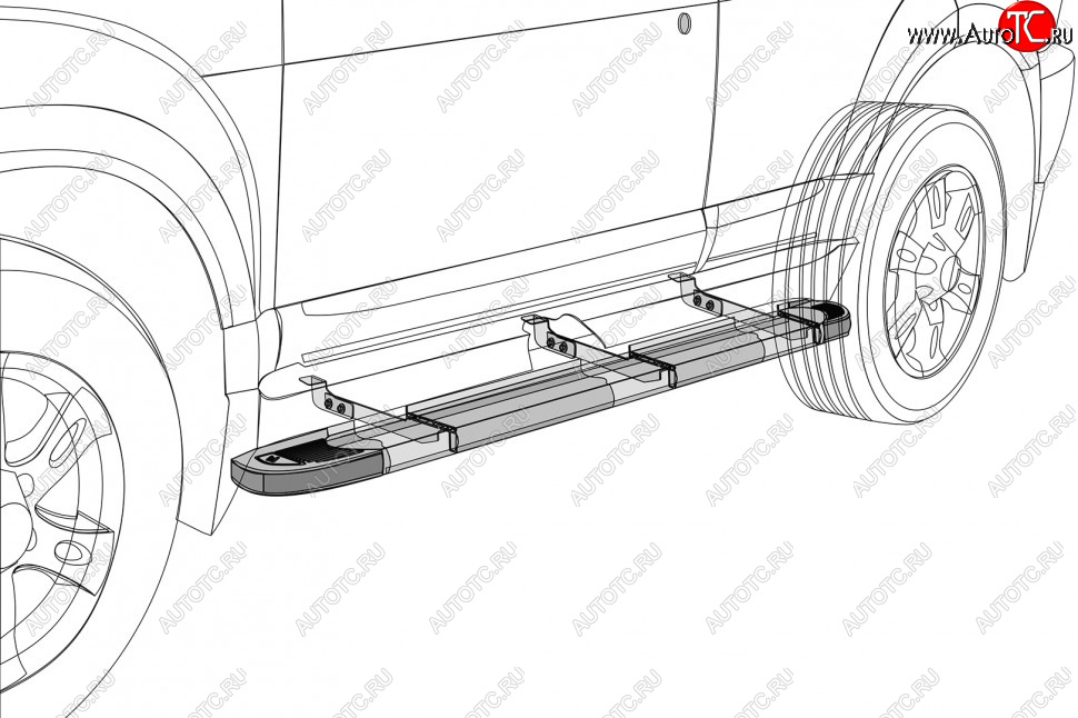 17 749 р. Порожки для ног на Slitkoff Premium  Volkswagen Touareg  GP (2002-2010) дорестайлинг, рестайлинг (Silver)  с доставкой в г. Владивосток