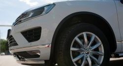 27 999 р. Защита переднего бампера (2 трубыØ75х42 мм, нержавейка) Russtal Volkswagen Touareg NF рестайлинг (2014-2018)  с доставкой в г. Владивосток. Увеличить фотографию 3