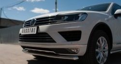 21 449 р. Одинарная защита переднего бампера диаметром 63 мм SLITKOFF  Volkswagen Touareg  NF (2014-2018) рестайлинг  с доставкой в г. Владивосток. Увеличить фотографию 2