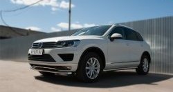 21 449 р. Одинарная защита переднего бампера диаметром 63 мм SLITKOFF  Volkswagen Touareg  NF (2014-2018) рестайлинг  с доставкой в г. Владивосток. Увеличить фотографию 4