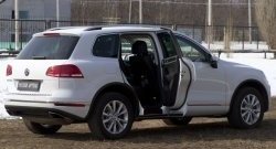 2 859 р. Накладки на порожки автомобиля RA  Volkswagen Touareg  NF (2014-2018) рестайлинг (Комплект (4 шт.))  с доставкой в г. Владивосток. Увеличить фотографию 2