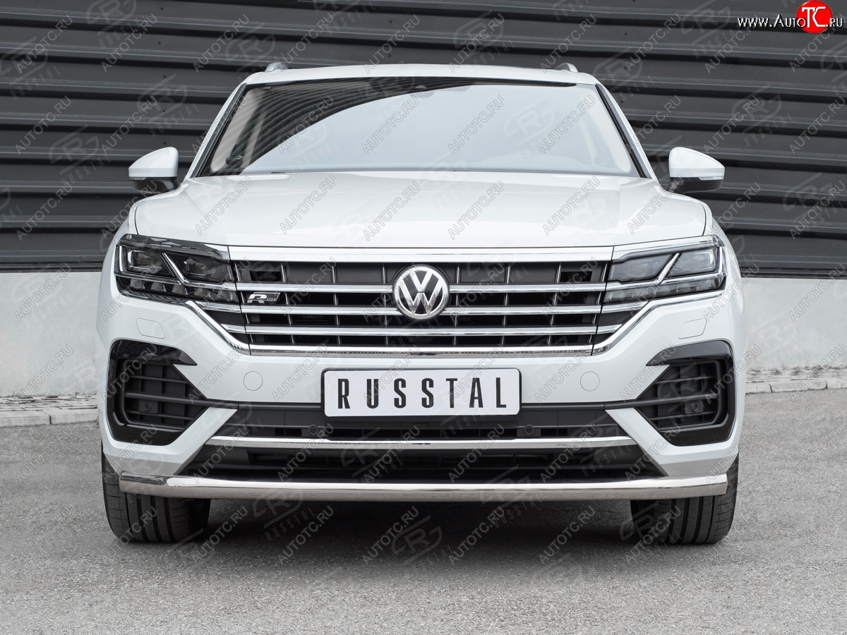 20 999 р. Защита переднего бампера (Ø63 мм, нержавейка, NOT 2.0 TSI) SLITKOFF  Volkswagen Touareg  CR (2018-2024)  с доставкой в г. Владивосток