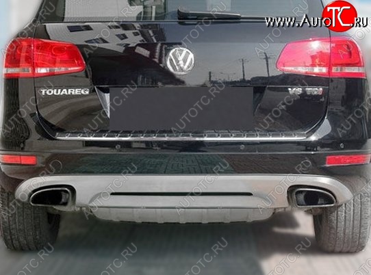 22 499 р. Накладка на задний бампер CT v2 Volkswagen Touareg NF дорестайлинг (2010-2014) (Неокрашенная)  с доставкой в г. Владивосток