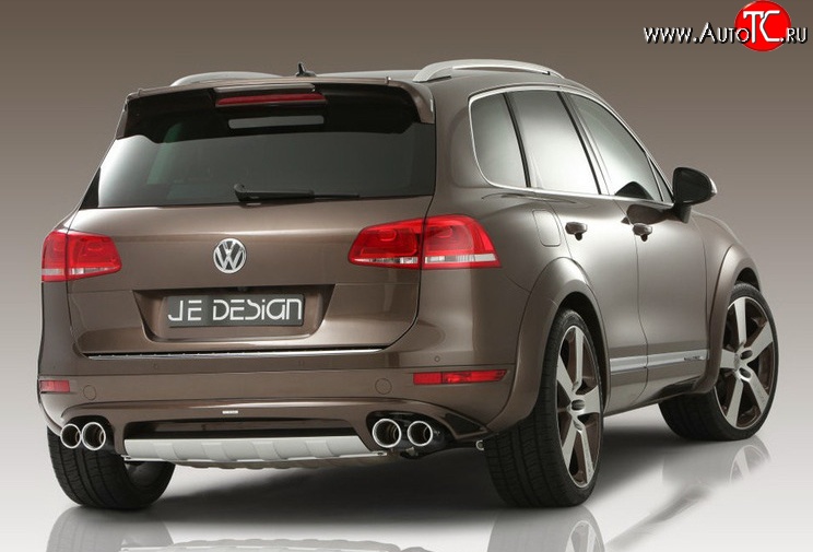 23 049 р. Накладка Je Design на задний бампер 7P Volkswagen Touareg NF дорестайлинг (2010-2014) (Комплект накладок, Неокрашенная)  с доставкой в г. Владивосток