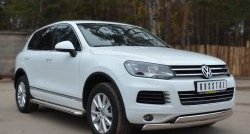 27 999 р. Защита переднего бампера (2 трубыØ75х42 мм, нержавейка) Russtal Volkswagen Touareg NF дорестайлинг (2010-2014)  с доставкой в г. Владивосток. Увеличить фотографию 4