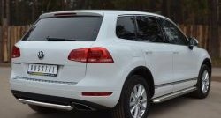 16 899 р. Одинарная защита заднего бампера из трубы диаметром 63 мм SLITKOFF Volkswagen Touareg NF дорестайлинг (2010-2014)  с доставкой в г. Владивосток. Увеличить фотографию 4