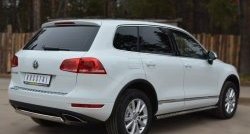 16 849 р. Защита заднего бампера (Ø75x42 мм, нержавейка) Russtal Volkswagen Touareg NF дорестайлинг (2010-2014)  с доставкой в г. Владивосток. Увеличить фотографию 4