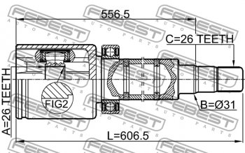 8 799 р. Правый шрус внутренний передний Febest (26X31X26) Volvo V60 (2010-2018)  с доставкой в г. Владивосток. Увеличить фотографию 2