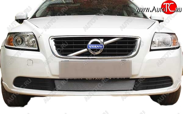 1 469 р. Защитная сетка радиатора Russtal  Volvo S40  MS седан (2004-2007) дорестайлинг (Чёрная)  с доставкой в г. Владивосток