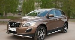 13 849 р. Защита порогов из круглой трубы диаметром 63 мм Russtal Volvo XC60  дорестайлинг (2008-2013) (Защита порогов с со скосами на торцах (вариант 1))  с доставкой в г. Владивосток. Увеличить фотографию 8