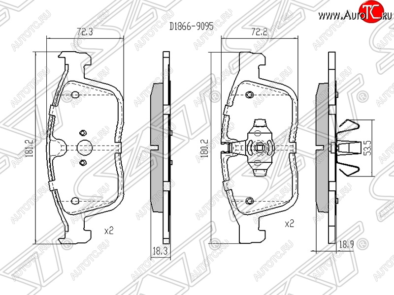 1 299 р. Колодки тормозные SAT (передние)  Volvo XC60 (2008-2022)  дорестайлинг,  рестайлинг  с доставкой в г. Владивосток