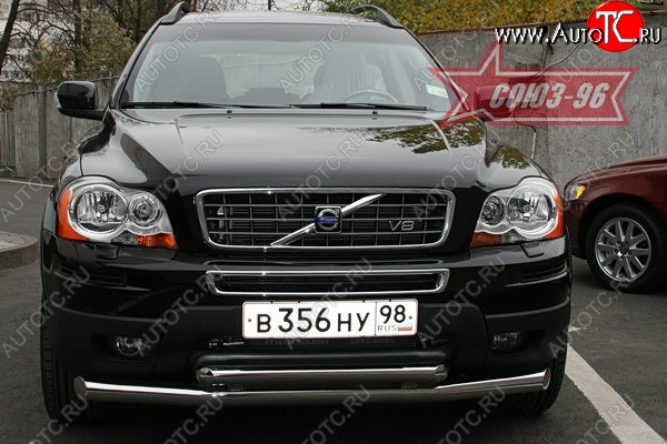 16 379 р. Защита переднего бампера двойная Souz-96 (d76/60) Volvo XC90 C 1-ый рестайлинг (2006-2009)  с доставкой в г. Владивосток