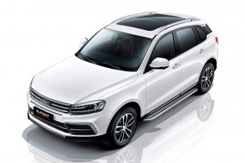 17 899 р. Защита порогов Slitkoff (с листом, d57 мм) Zotye Coupa B11F (2019-2021) (Нержавейка)  с доставкой в г. Владивосток. Увеличить фотографию 1