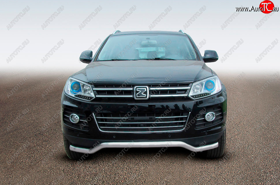 9 949 р. Защита переднего бампера Slitkoff (Ø57 мм, волна)  Zotye T600 (2014-2021) (Сталь полимерным покрытием в цвет: серебристый)  с доставкой в г. Владивосток